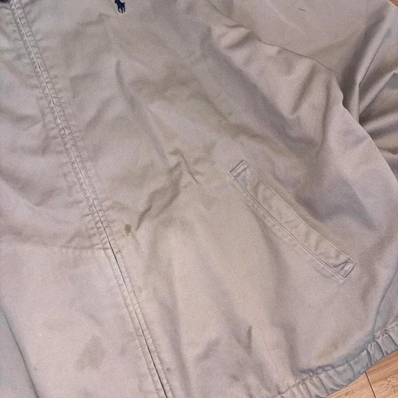 Polo Ralph Lauren Harrington Vintage 90s Beige Zip Up Jacket XL Casual Coat - Picture 3 of 7